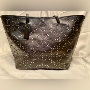 Black Rhinestone Coach Tote/Bag. Used